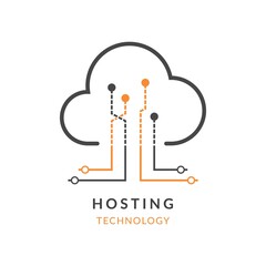 Aufkleber - Hosting technology cloud logo icon. Template design for database company, web or mobile app.