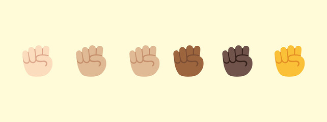 Raised fist emoji gesture vector isolated icon illustration. Raised fist gesture icon