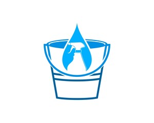 Poster - Water drop with spray and bucket