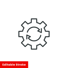 Poster - Update system icon vector. thin line web symbol on white background - editable stroke vector illustration eps10
