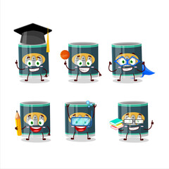 Wall Mural - School student of can of sardines cartoon character with various expressions