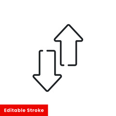 Poster - line icon style arrows down up. Arrow head button cursor for transfer. navigation direction. simple outline interface with trendy symbol. Vector illustration. Editable stroke EPS 10