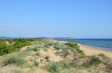 Sticker - Sandduene und Strand auf Korfu