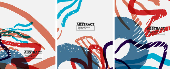 Social media abstract backgrounds. Abstract hand drawn doodles. Vector illustration for covers, banners, flyers