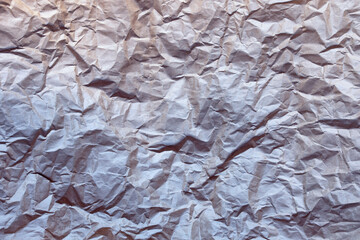 Brown old crumpled paper. Texture, background