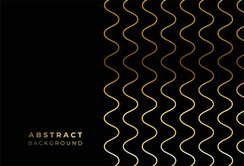 Wall Mural - Abstract gold color wave line pattern design and background. Use for modern design, cover, poster, template, brochure, decorated, flyer, banner.
