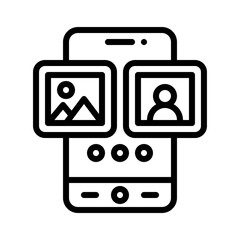 Photo App icon, Mobile application vector illustration