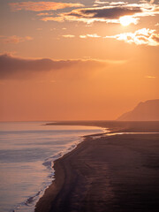 Wall Mural - Amazing evening view from the Dyrholaey peninsula, Atlantic ocean.