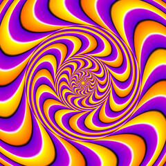 Wall Mural - yellow and purple spin illusion.