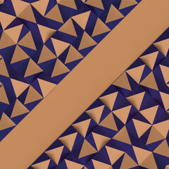 Aufkleber - Modern colored pattern of randomly spaced geometric shapes with place for your text. 3d rendering illustration