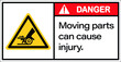 © Camac - Sign danger moving parts can cause injury.