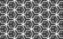 Ethnic Original Black White Pattern Of Geometric Shapes, Intertwined Lines In Folk Mexican, African, Indian Style. Vector Graphics For Coloring.