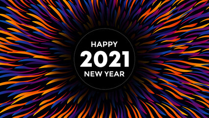 Leinwandbilder - happy new year 2021 colorfull background vector design 