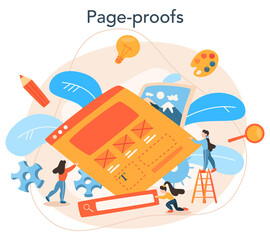 Poster - Layout designer concept. Web development, mobile app