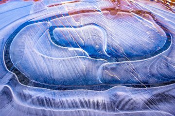 Canvas Print - frozen puddle close up