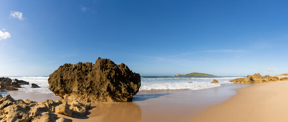 Wall Mural - panorama view of the beach at Ilha do Pessegueiro on the Alentejo Coast of Portugal