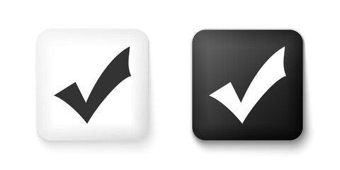 Fototapete - Black and white Check mark icon isolated on white background. Tick symbol. Square button. Vector.