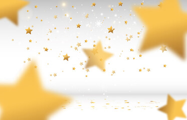 Vector illustration of falling confetti on a transparent background.