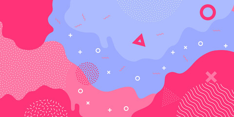 Aufkleber - Background pattern, color abstract texture and shape, vector Memphis modern creative design