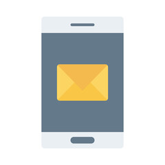 Poster - smartphone device with envelope flat style icon vector illustration design