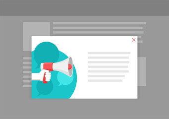 announcement pop-up window template