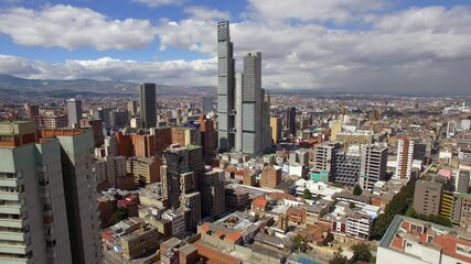 Wall Mural - Aerial view of Bogota cityscape on a sunny day. Bogota is the sprawling capital of Colombia and one of the largest cities in South America.