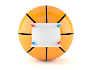 Wall Mural - Basketball ball with blank note