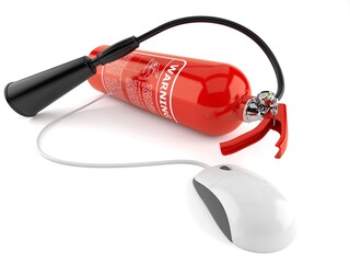 Canvas Print - Fire extinguisher with computer mouse