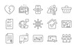 © blankstock - Augmented reality, Group and Target path line icons set. International globe, Seo strategy and Technical documentation signs. Shopping basket, Broken heart and Attachment symbols. Vector