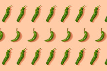Pattern Of Green Chili Peppers