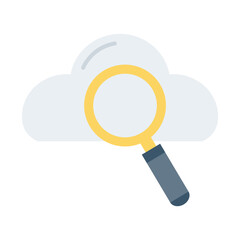 Wall Mural - search magnifying glass with cloud computing flat style icon vector illustration design