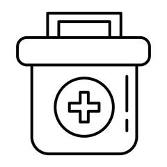 Wall Mural - medical kit with cross line style icon vector illustration design