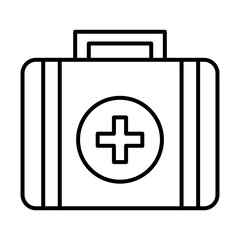 Wall Mural - medical kit with cross symbol line style icon vector illustration design