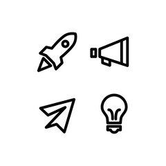 Poster - Set of linear startup icons design isolated on white background