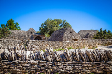 Bories, ancient stone houses near the village of Gordes in Provence, France