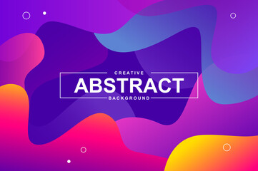 Aufkleber - Abstract design with dynamic liquid shapes. Colorful fluid style background for landing page, web banner, wallpaper. Bright composition with gradients, wavy pattern with header vector Illustration.