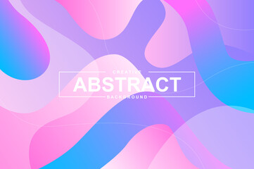 Aufkleber - Abstract design with dynamic liquid shapes. Colorful fluid style background for landing page, web banner, wallpaper. Bright composition with gradients, wavy pattern with header vector Illustration.