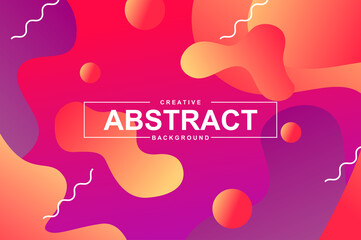 Aufkleber - Abstract design with dynamic liquid shapes. Colorful fluid style background for landing page, web banner, wallpaper. Bright composition with gradients, wavy pattern with header vector Illustration.