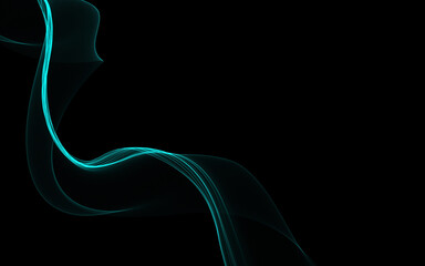 Dark abstract background with a glowing abstract waves