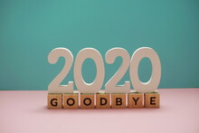 Goodbye 2020 Alphabet Letter On Blue And Pink Background