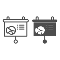Poster - Infographic board line and solid icon, education concept, infographic sign on white background, diagram icon in outline style for mobile concept and web design. Vector graphics