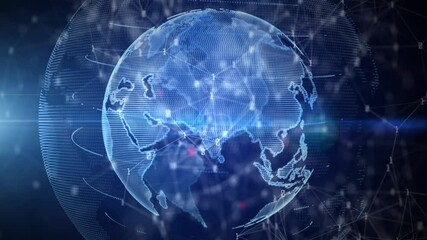 Aufkleber - technology network data connection, digital data network and cyber security, futuristic global and s