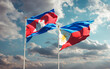 Flags of Philippines and Cambodia.