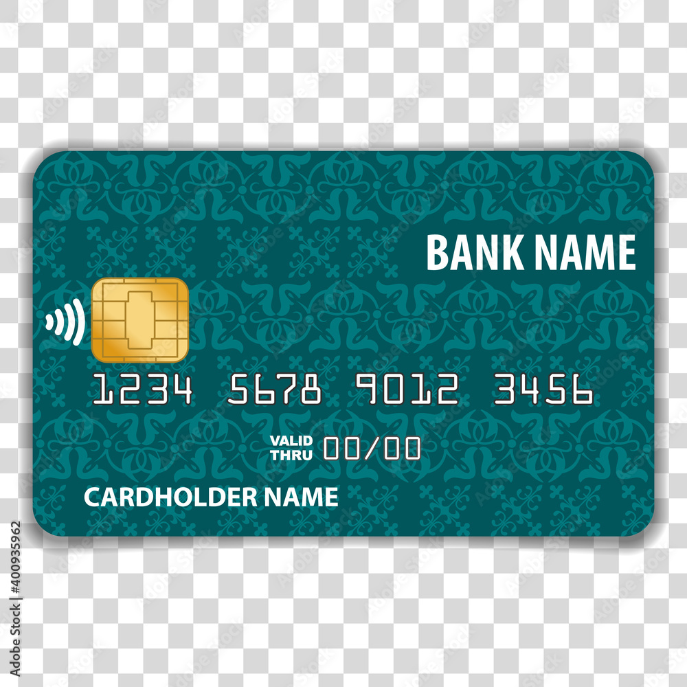 Payment card isolated on transparent background. Mock Up Template ...