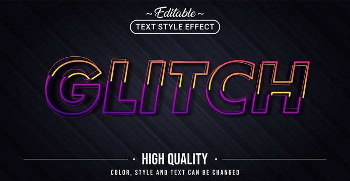 Editable text style effect - Lines Glitch text style theme.