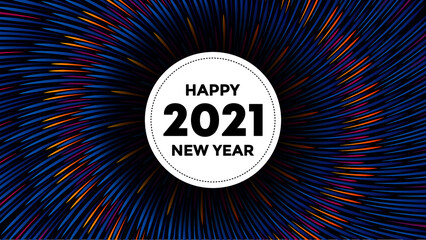 Leinwandbilder -  happy new year 2021 colorfull template background vector design