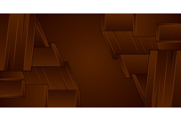 Poster - Abstract geometric background template design use brown gradient color. symmetric wallpaper for game style use horizontal layout. dot pattern and diagonal line element.