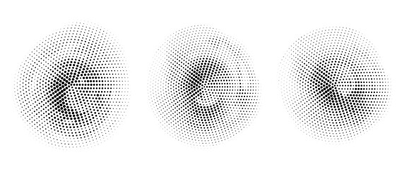 Fototapete - halftone vector. monochrome abstract dot, gradient halftone dots for background pattern and texture.