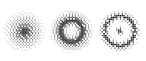 Fototapete - halftone vector. monochrome abstract dot, gradient halftone dots for background pattern and texture.