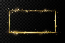 Gold Frames For Text. Blank Abstract Banner Layout.Background With Gold Sparkles And Glitter Effect.